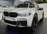 BMW M5 24V elbil för barn – 1 person, metallic grå