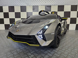 Lamborghini Auténtica 12V elbil för barn – 1 person, metallic grå