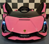 Lamborghini Sian 12V elbil för barn – 1 person, rosa
