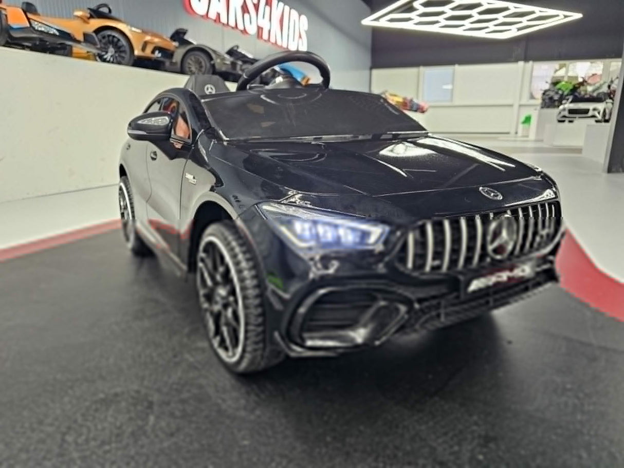 Elektrisk børnebil Mercedes CLA 45 metallic sort