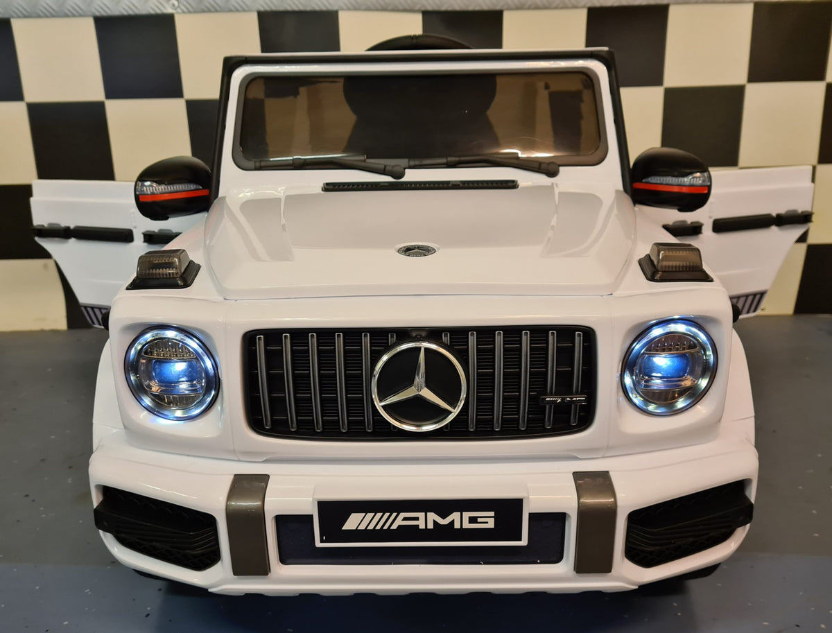 Mercedes-Benz G63 24V elbil til børn – 2 personer, hvid