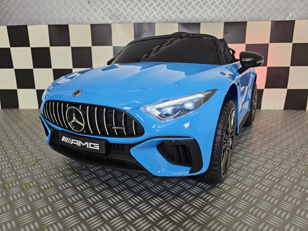 Elektrisk børnebil Mercedes SL63 12 volt metallic blå