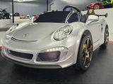 Porsche RUF 24V elbil för barn – 2 personer, metallic silver