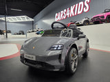 Elektrisk børnebil Porsche Taycan 1-personers 12 volt grå