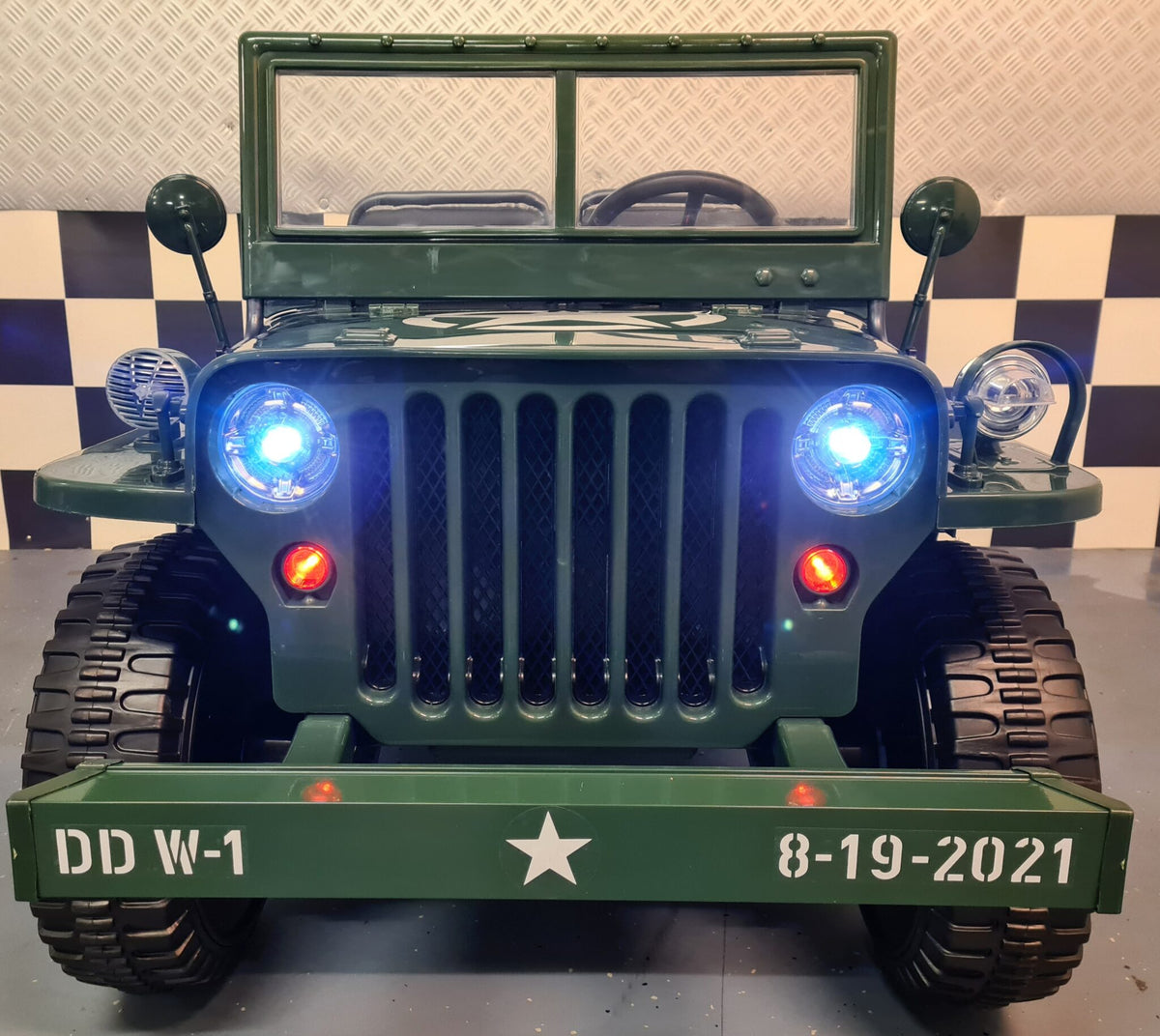 Jeep Willys 24V elbil til børn med fjernbetjening – grøn