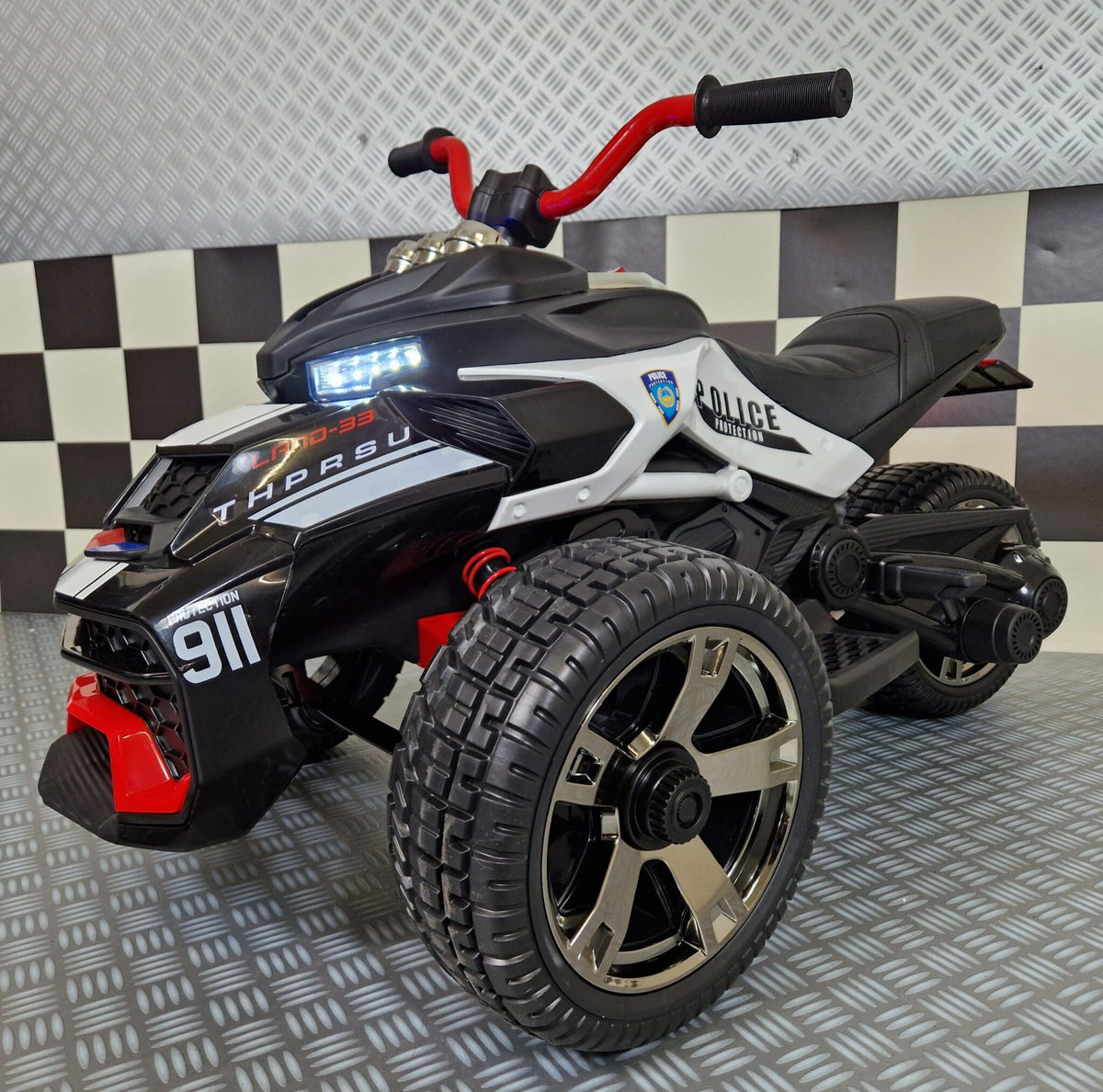 Spyder polismotorcykel 12V för barn