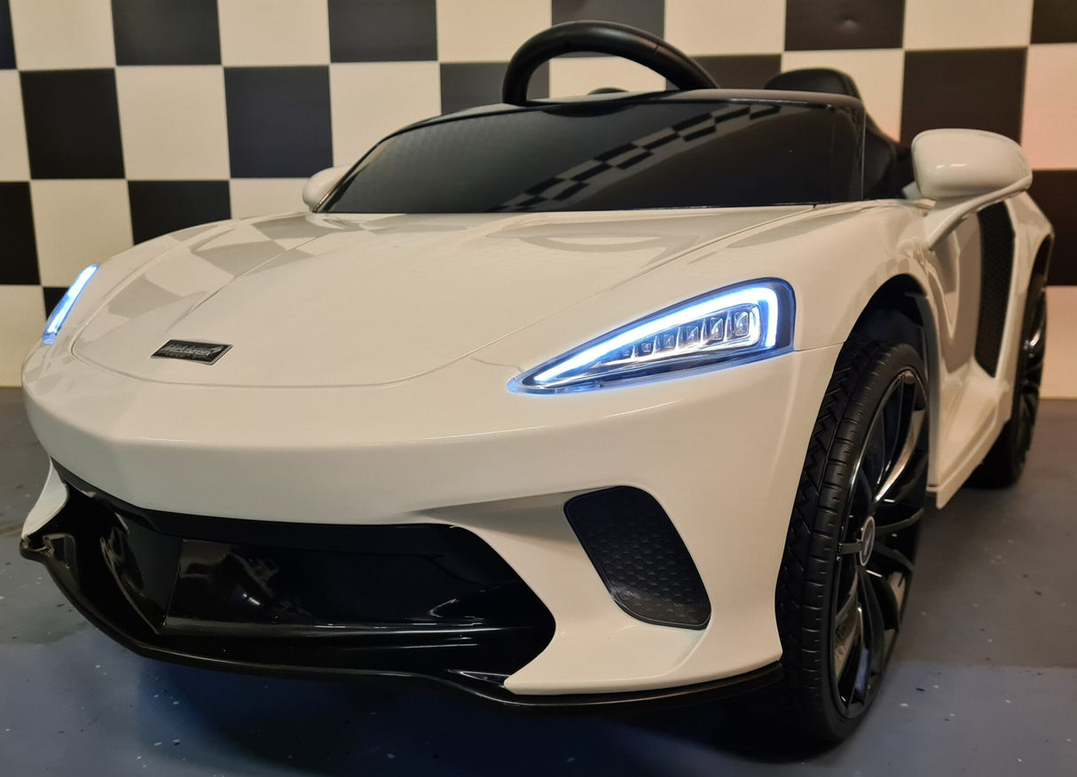 Batteri børnebil 12V McLaren 620 GT m. fjernbetjening hvid
