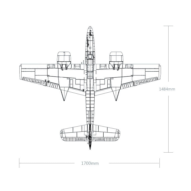 1/9 Plane 1700mm F7F Tigercat Blue PNP kit