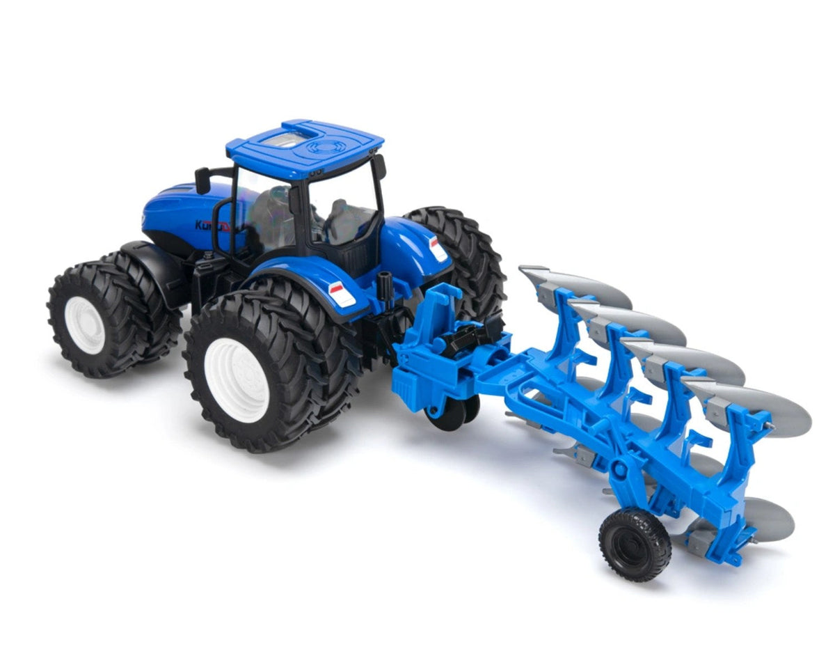 Fjernstyret traktor med plov og tvillingehjul – Korody 1:24