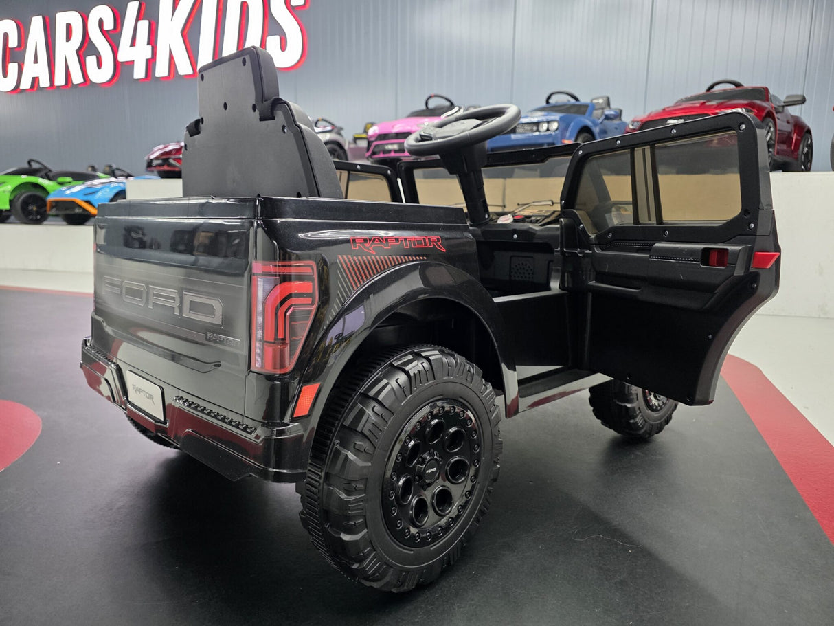 Ford Raptor 1-personers 12 volt sort børnebil