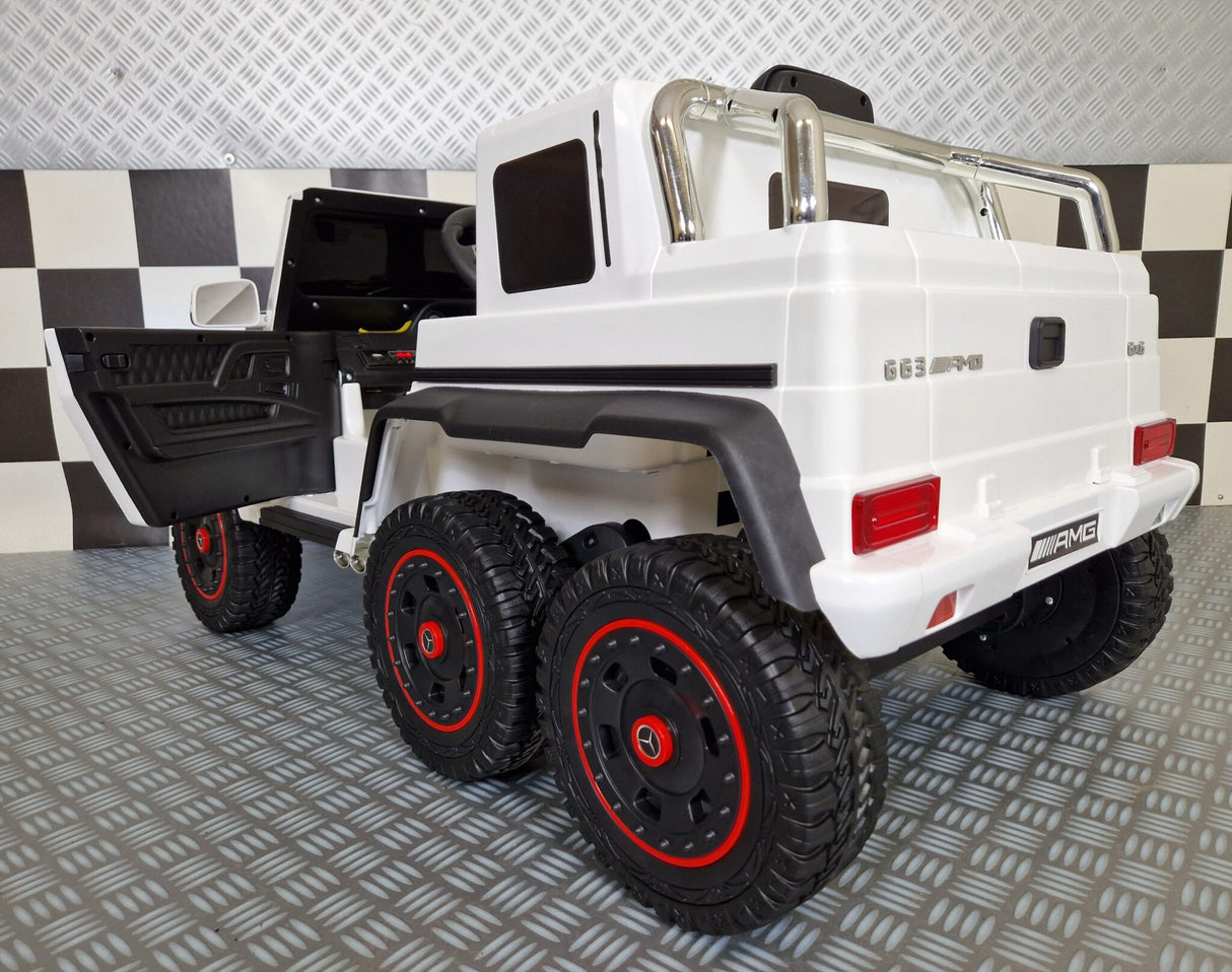 Børnebil Mercedes G63 6×6 AMG 1 person hvid