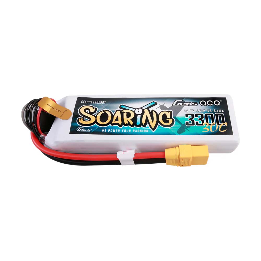 GENS ACE GE1-3300-4X9GT - GensAce Soaring LiPo 4S 14.8V-3300-30C XT90 137x42.5x26mm 331g GT