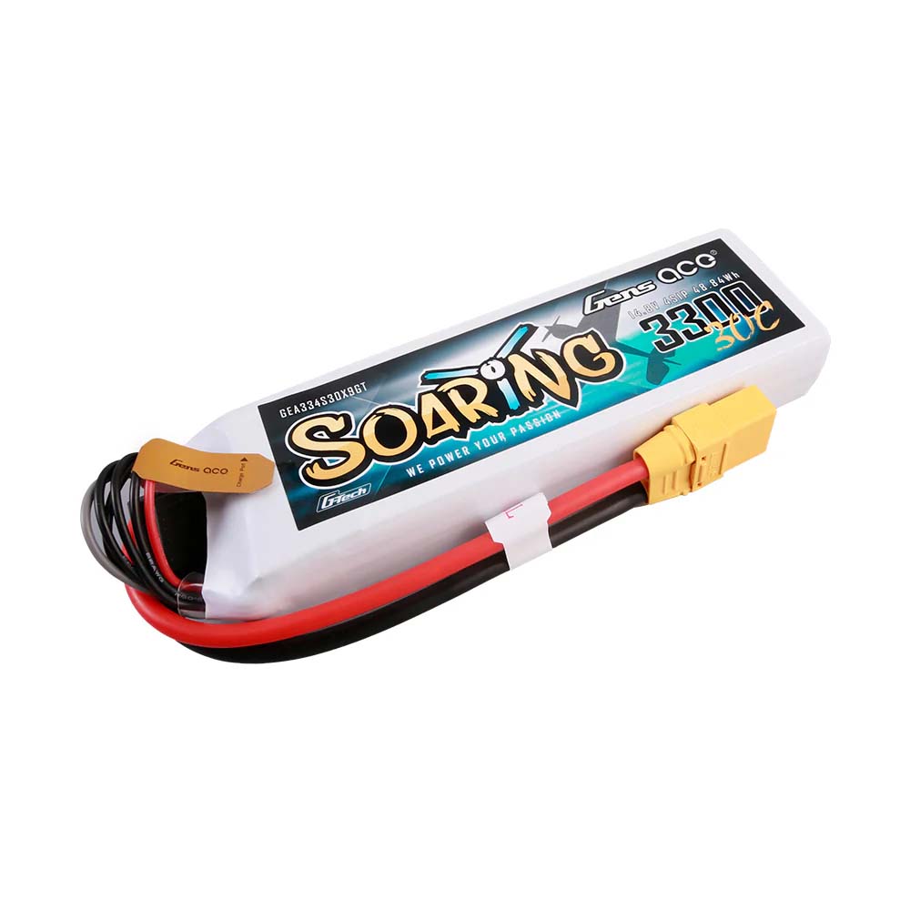GENS ACE GE1-3300-4X9GT - GensAce Soaring LiPo 4S 14.8V-3300-30C XT90 137x42.5x26mm 331g GT