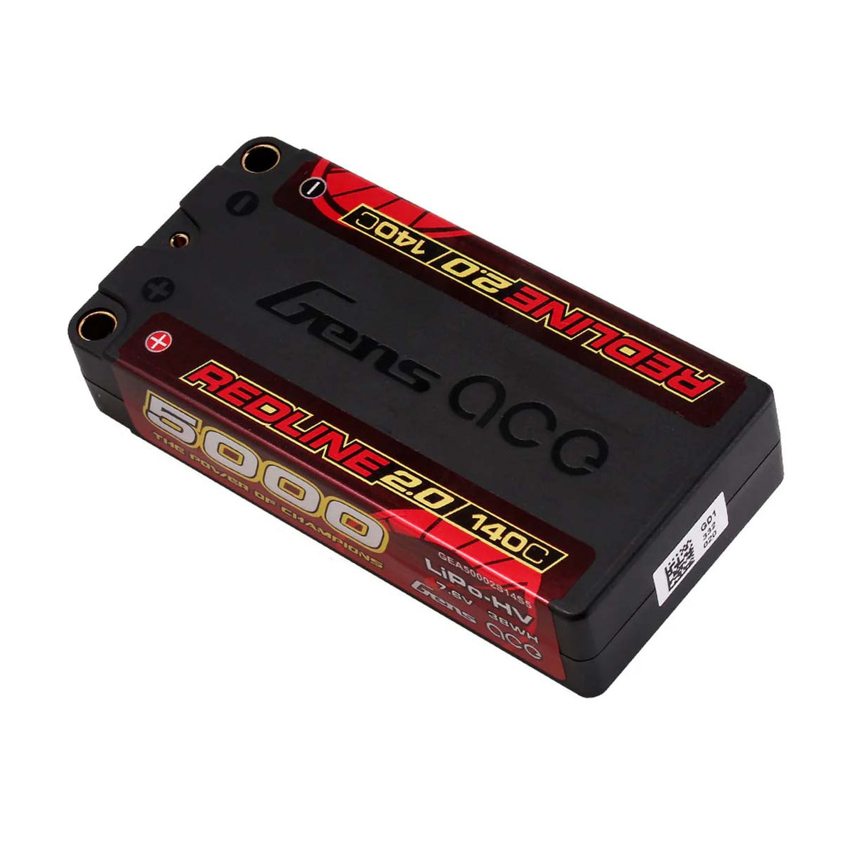GENS ACE GEA50002S14S5 - GensAce Redline 2.0 Shorty 2S HV 7.6V-140C-5000 97x47x20mm 179g