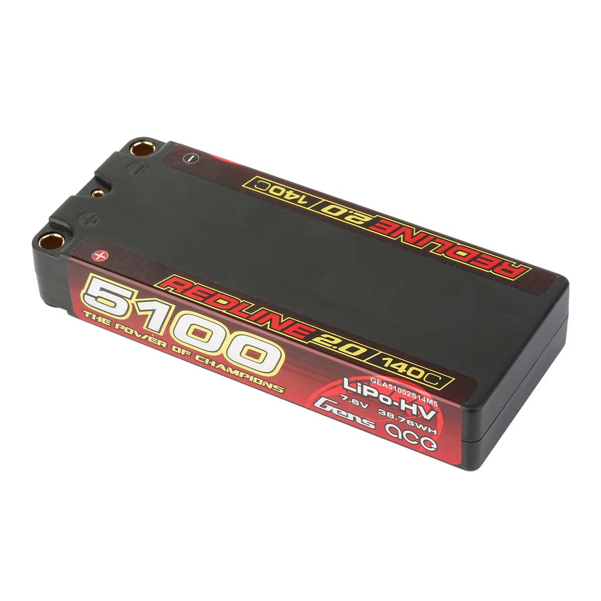 GENS ACE GEA51002S14M5 - GensAce Redline 2.0 Mid Size 2S HV 7.6V-140C-5100 113x47x19mm 191g