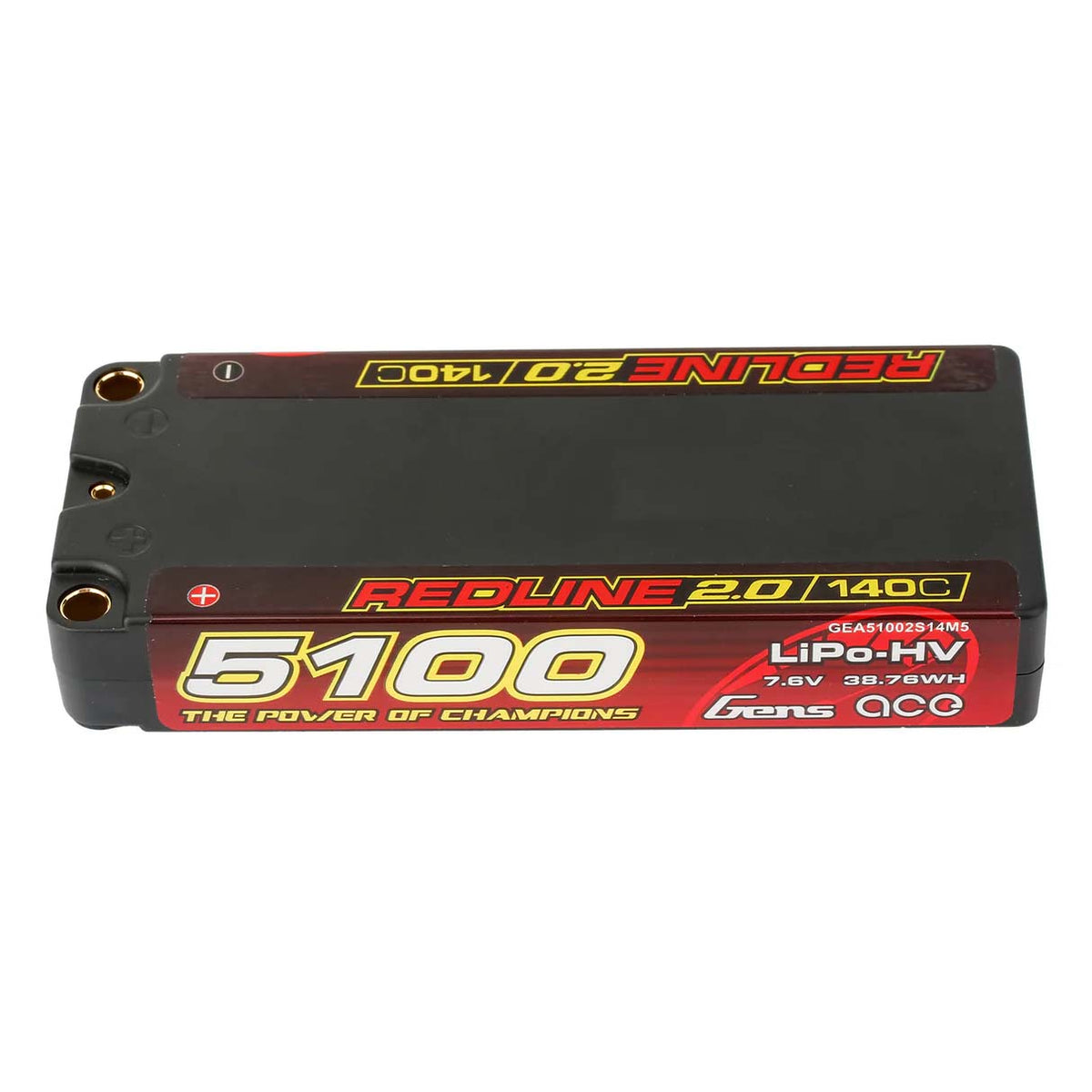 GENS ACE GEA51002S14M5 - GensAce Redline 2.0 Mid Size 2S HV 7.6V-140C-5100 113x47x19mm 191g