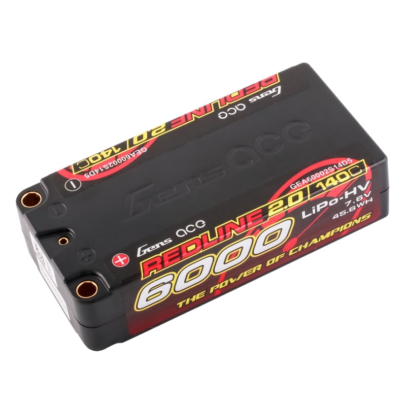 GENS ACE GEA60002S14D5 - GensAce Redline 2.0 Shorty 2S HV 7.6V-140C-6000 96x47x25mm 220g