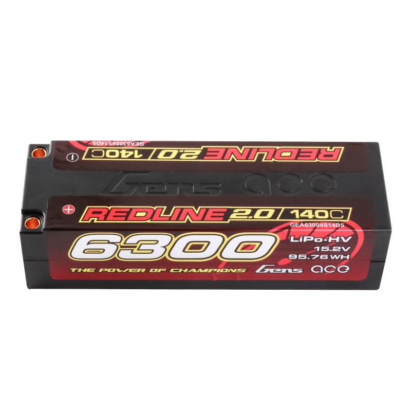 GENS ACE GEA63004S14D5 - GensAce Redline 2.0 4S HV 15.2V-140C-6300 139x47x37mm 452g