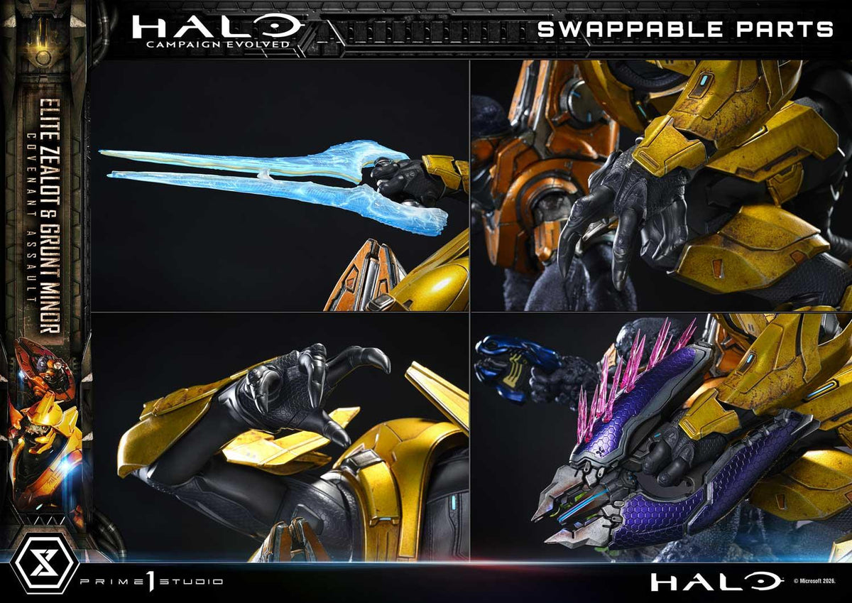 Prime 1 Studio Ultimate Premium Masterline Halo: Campaign Evolved Elite Zealot & Grunt Minor: Covenant Assault Bonus Version