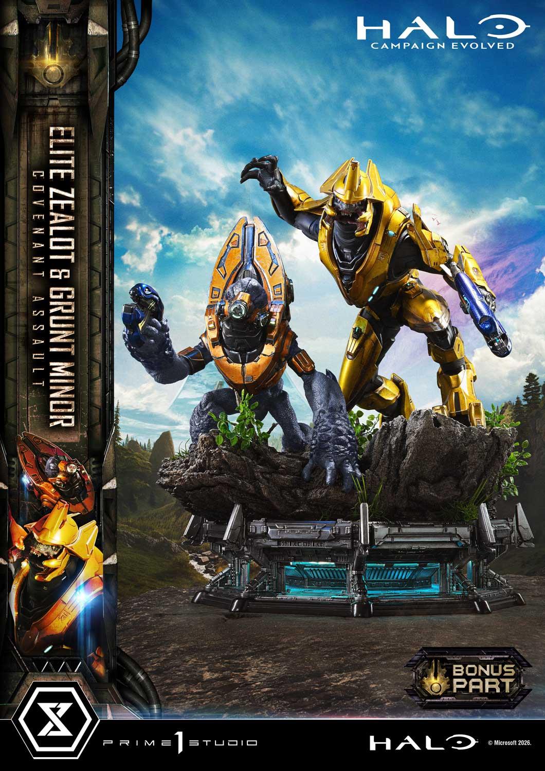 Prime 1 Studio Ultimate Premium Masterline Halo: Campaign Evolved Elite Zealot & Grunt Minor: Covenant Assault Bonus Version