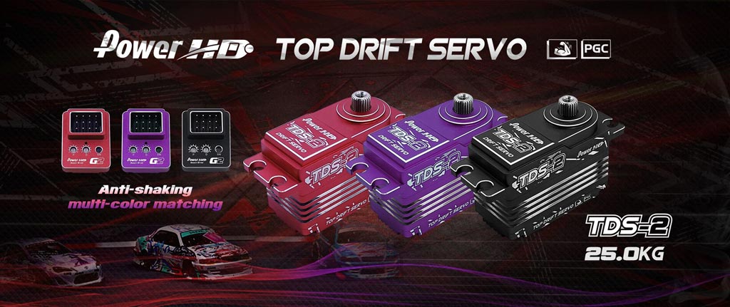 POWER HD HD-TDS-2R - Servo Power HD TDS-2 Red Low Profil Drift HV 25kg/0.09s