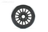 JETKO JK1101RBS - Jetko Buster Super Soft belted 1:8 GT Pre-glued Black Claw Rims 2 pcs