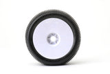 JETKO JK1202SG - Jetko Block In Soft 1:8 Truggy Pre-glued on White Rims 2 pcs