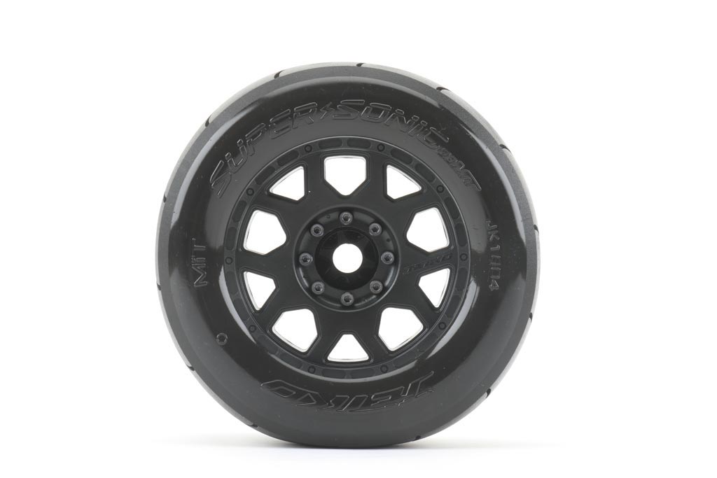 JETKO JK1804CB - Jetko EX Tyre MT Slick Super Sonic Belted 3.8" Black Wheel 17mm 2 pcs