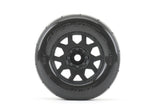 JETKO JK1804CB - Jetko EX Tyre MT Slick Super Sonic Belted 3.8" Black Wheel 17mm 2 pcs