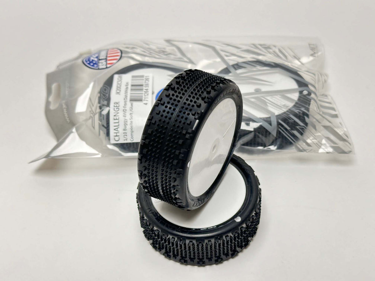 JETKO JK2002CSGW - Jetko Challenger 4wd 1:10 Buggy 2.2 Front Tyres White Wheel Soft