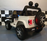 Jeep Wrangler børnebil 12 volt 4 hjulstræk RC hvid