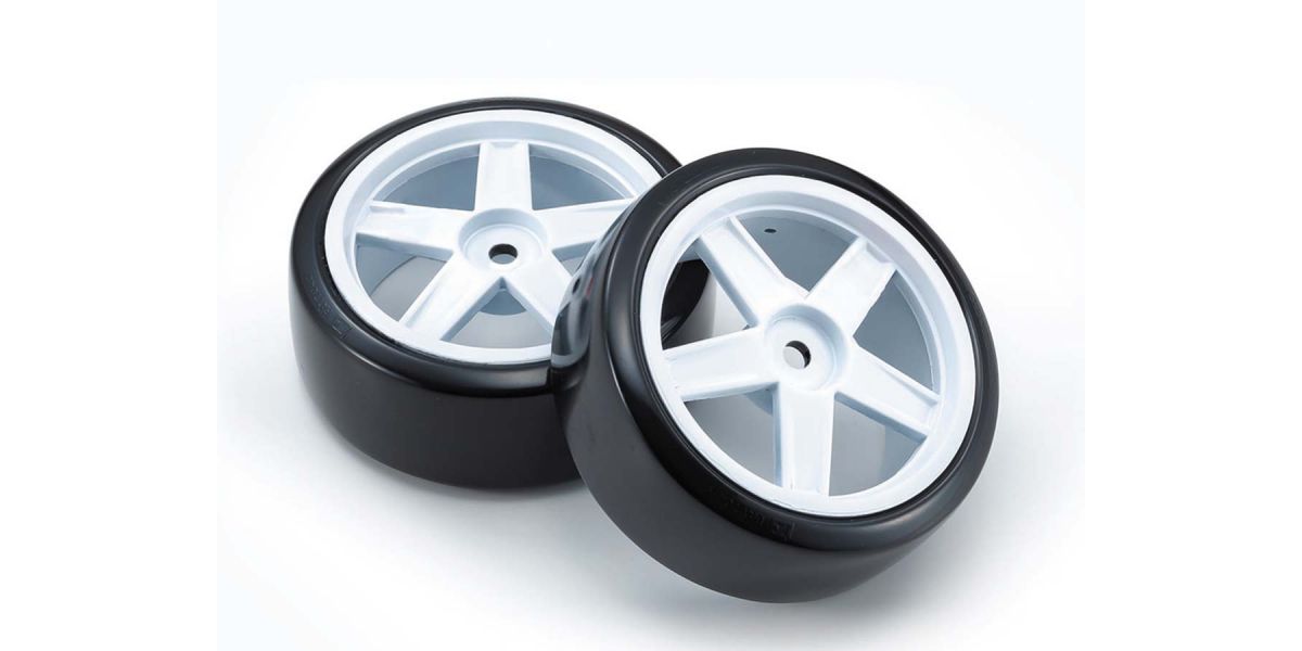 KYOSHO K.FATH704WD - Pre-Glued Drift Tyres FZ02 5-Spoke White 1:10 Fazer 2.0 2 pcs