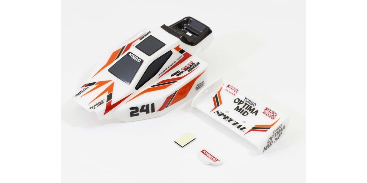 KYOSHO K.MBB09W - Pre-painted Mini-Z Buggy Turbo Optima Mid SP Body Set - White