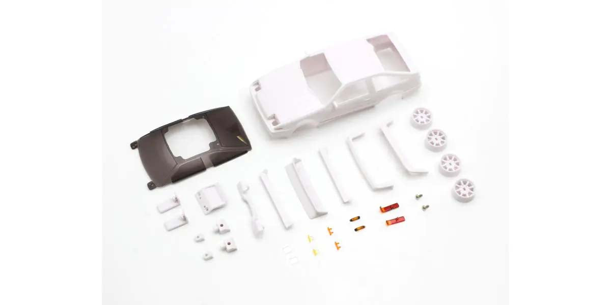 KYOSHO K.MZN214 - Bodyshell Toyota Trueno AE86 Mini-Z + 4WD Rims White Body