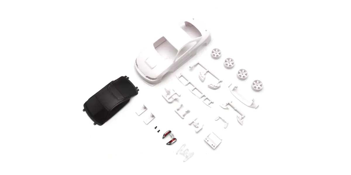 KYOSHO K.MZN229 - Bodyshell Nissan Silvia S-15 Kyosho Mini-Z + 4WD Rims White Body