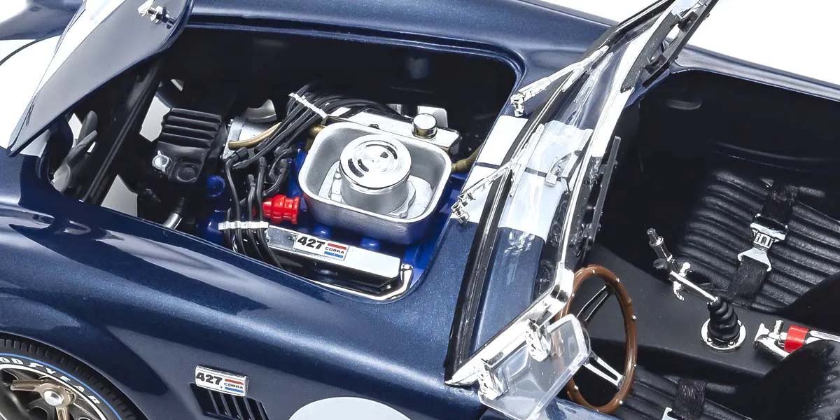KYOSHO DIE CAST KS08048DBL - Kyosho 1:18 Shelby Cobra 427 S/C Spider 1962 Blue-White