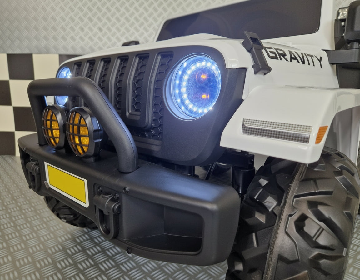 Gravity børnejeep 12V – 2 personer, hvid