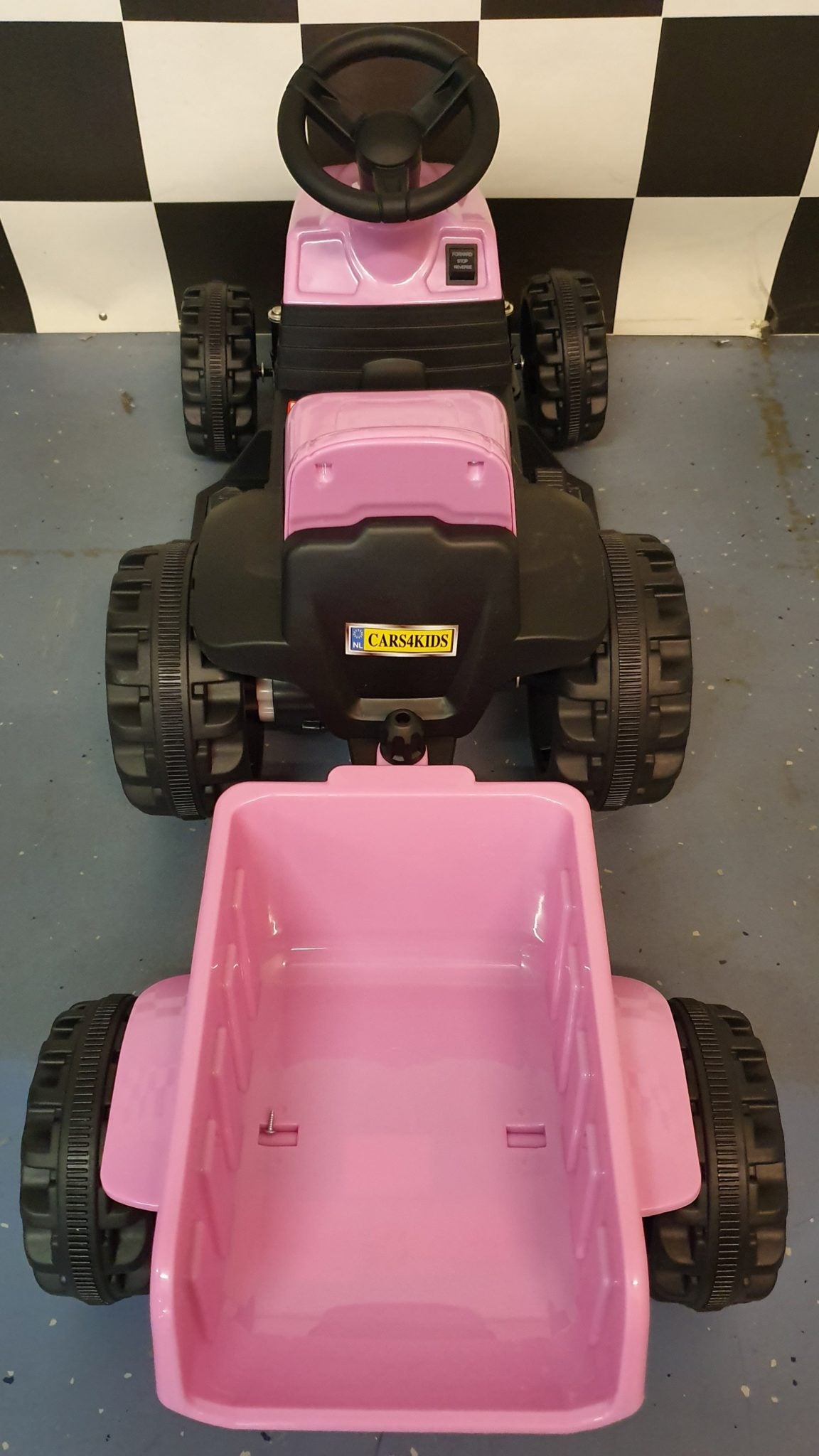 Barntraktor 6V – 1 person, rosa