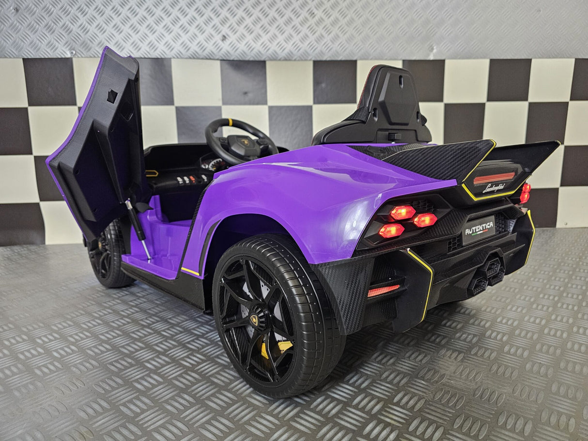 Børnebil Lamborghini Auténtica lilla 12 volt