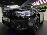 BMW M5 24 volt metallic sort børnebil