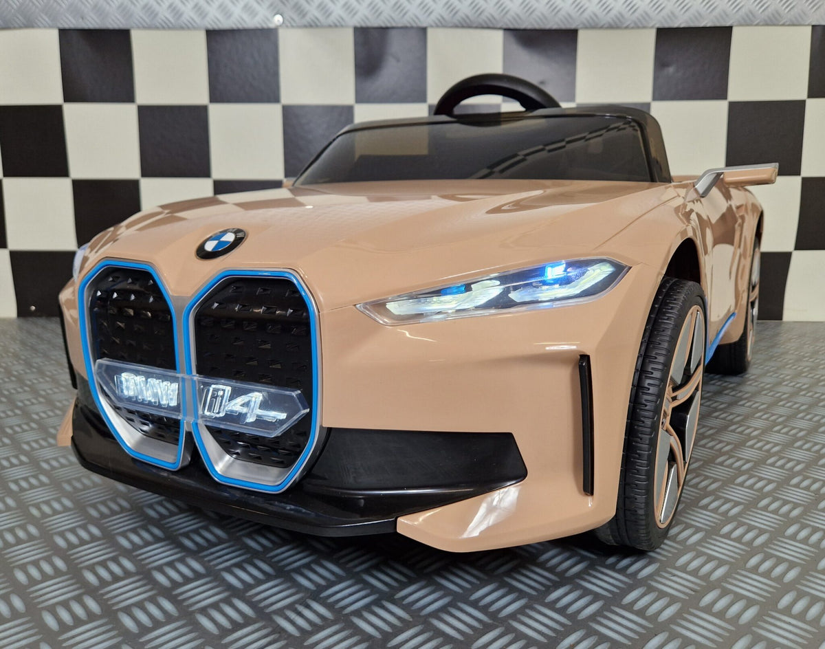 BMW i4 12V elbil til børn – champagne