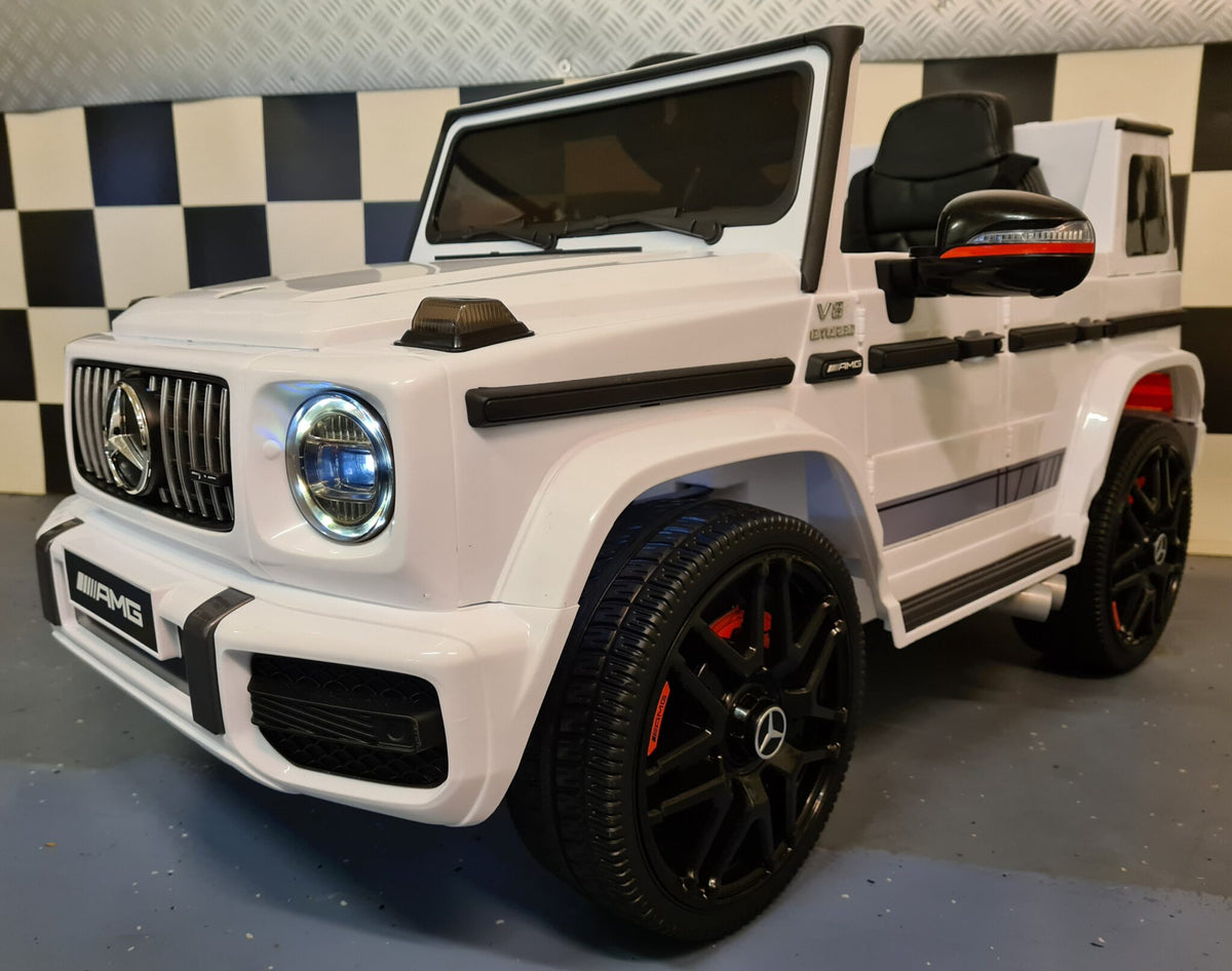 Mercedes-Benz G63 12V elbil til børn – 1 person, hvid