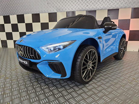 Elektrisk børnebil Mercedes SL63 12 volt metallic blå