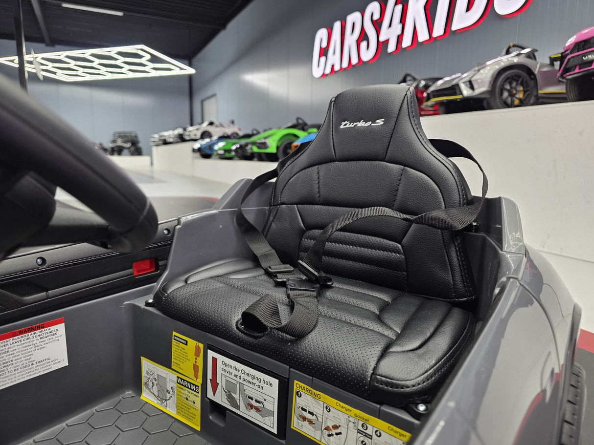 Elektrisk børnebil Porsche Taycan 1-personers 12 volt grå