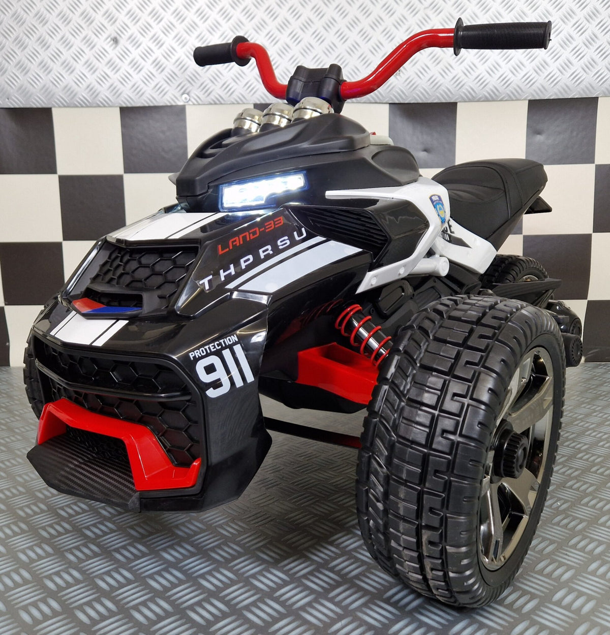Spyder polismotorcykel 12V för barn