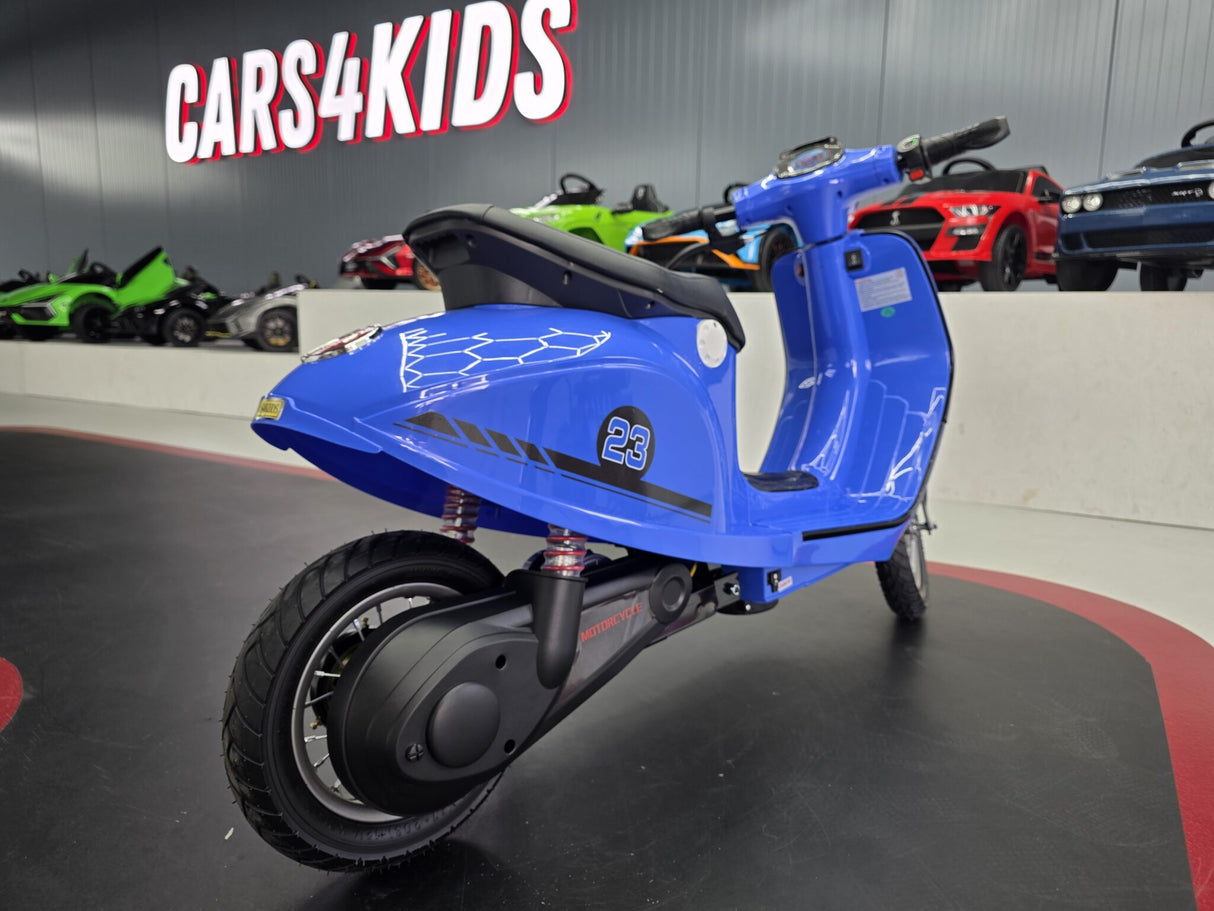 Blå elektrisk børnescooter 24V