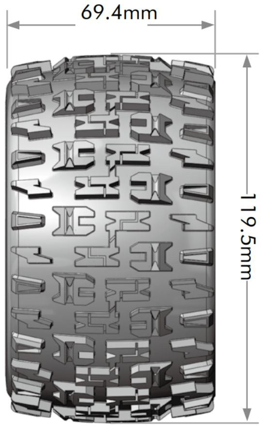 Tires &amp; Wheels MT-PIONEER 1/10 Soft (Removable 12, 14 &amp; 17mm Hex) (2)