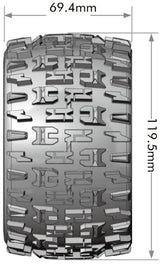 Tires &amp; Wheels MT-PIONEER 1/10 Soft (Removable 12, 14 &amp; 17mm Hex) (2)