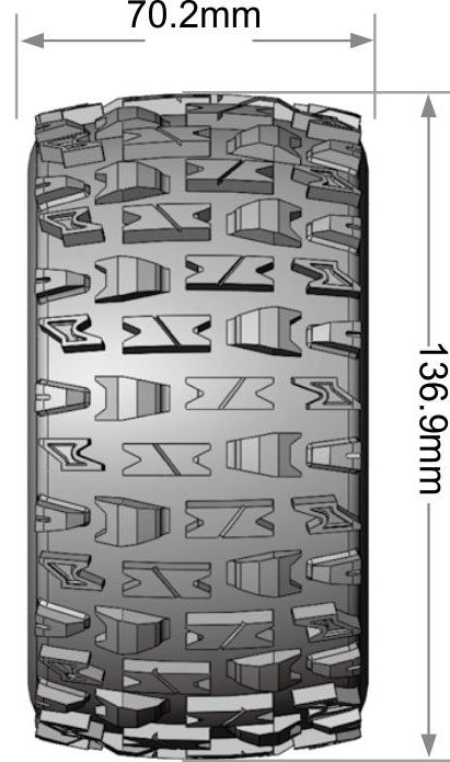 Tires &amp; Wheels MT-PIONEER 1/10 MAXX Soft MFT (Removable 12, 14 &amp; 17mm Hex) (2)