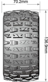 Tires &amp; Wheels MT-PIONEER 1/10 MAXX Soft MFT (Removable 12, 14 &amp; 17mm Hex) (2)